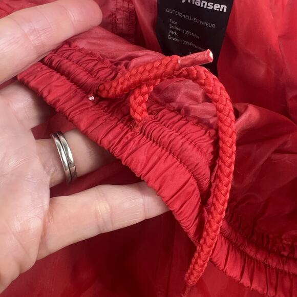 Helly Hansen L Large Rain Pants Red Packable Nylon Water Resistant Pull On - Picture 11 of 16